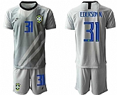 2020-21 Brazil 31 EDERSON M. Gray Goalkeeper Soccer Jersey,baseball caps,new era cap wholesale,wholesale hats